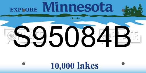 S95084B Minnesota License Plate