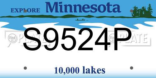 S9524P Minnesota License Plate