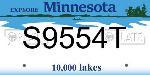 S9554T Minnesota License Plate