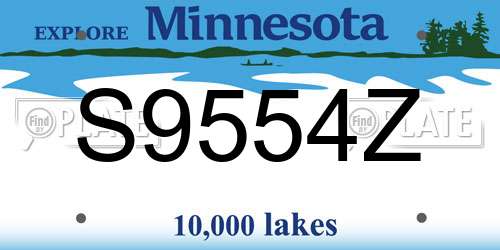 S9554Z Minnesota License Plate