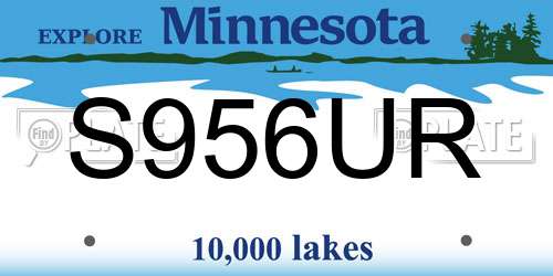 S956UR Minnesota License Plate