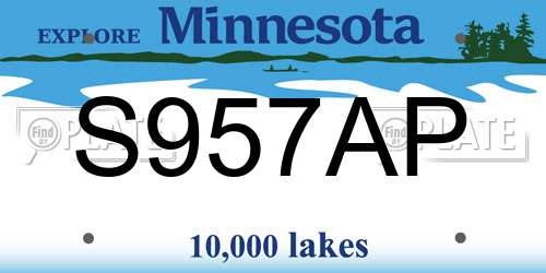 S957AP Minnesota License Plate