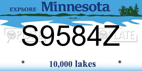 S9584Z Minnesota License Plate