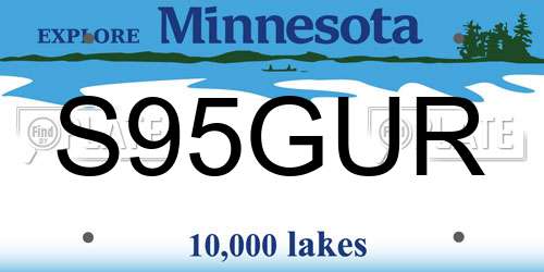 S95GUR Minnesota License Plate