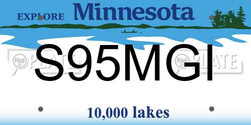 S95MGI Minnesota License Plate