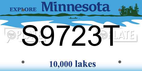 S9723T Minnesota License Plate