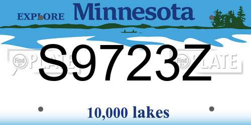 S9723Z Minnesota License Plate