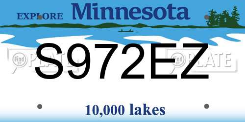 S972EZ Minnesota License Plate