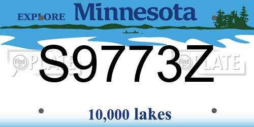 S9773Z Minnesota License Plate