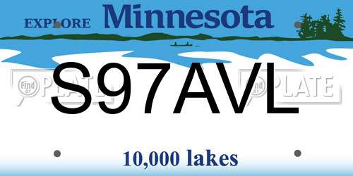 S97AVL Minnesota License Plate