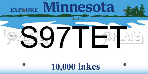 S97TET Minnesota License Plate