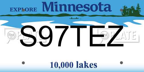 S97TEZ Minnesota License Plate