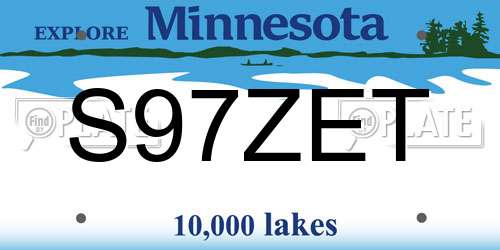 S97ZET Minnesota License Plate