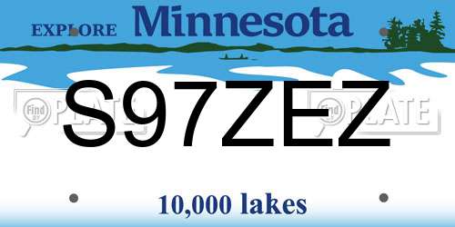 S97ZEZ Minnesota License Plate