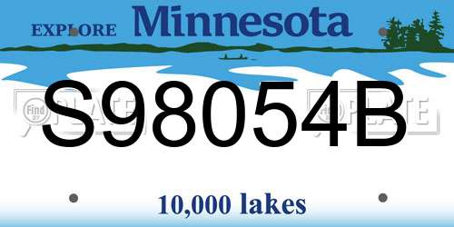 S98054B Minnesota License Plate