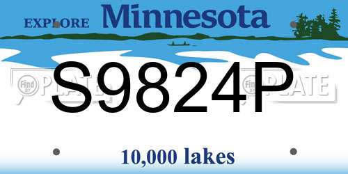 S9824P Minnesota License Plate