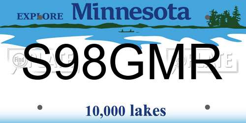 S98GMR Minnesota License Plate