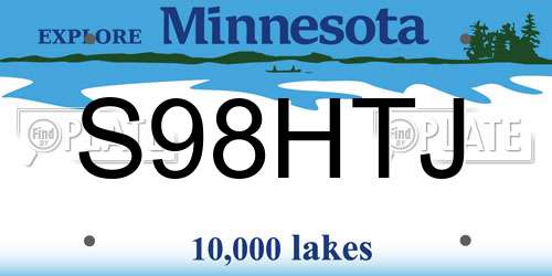 S98HTJ Minnesota License Plate