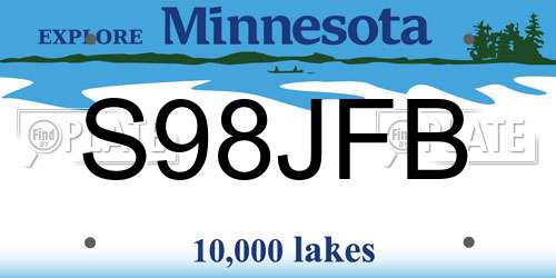 S98JFB Minnesota License Plate