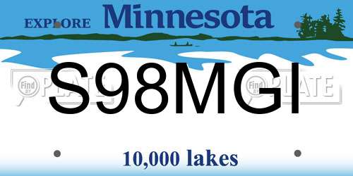 S98MGI Minnesota License Plate