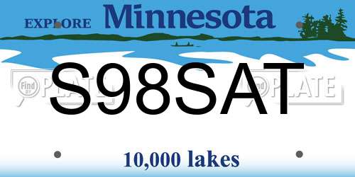 S98SAT Minnesota License Plate
