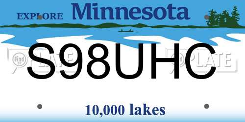 S98UHC Minnesota License Plate