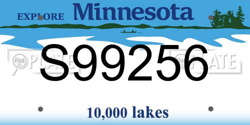 S99256 Minnesota License Plate