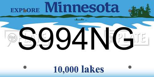 S994NG Minnesota License Plate