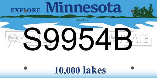 S9954B Minnesota License Plate