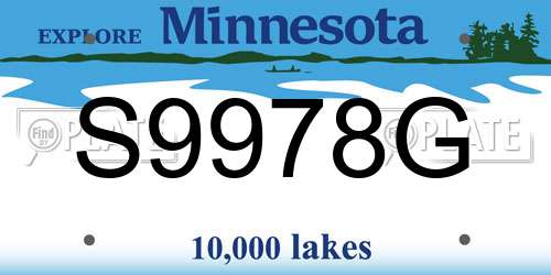 S9978G Minnesota License Plate