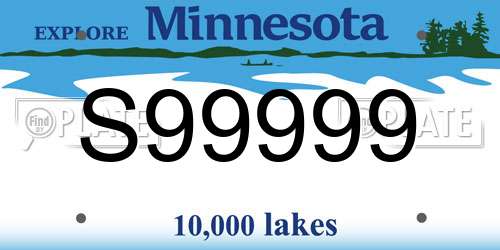 S99999 Minnesota License Plate