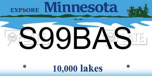 S99BAS Minnesota License Plate