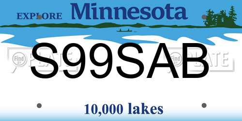 S99SAB Minnesota License Plate