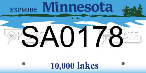 SA0178 Minnesota License Plate