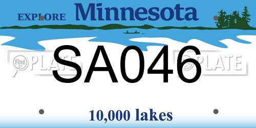 SA046 Minnesota License Plate