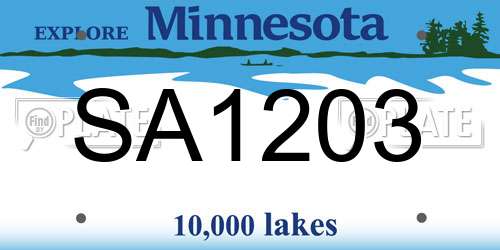 SA1203 Minnesota License Plate