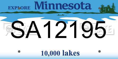 SA12195 Minnesota License Plate
