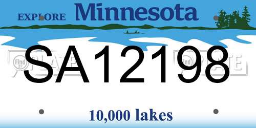 SA12198 Minnesota License Plate