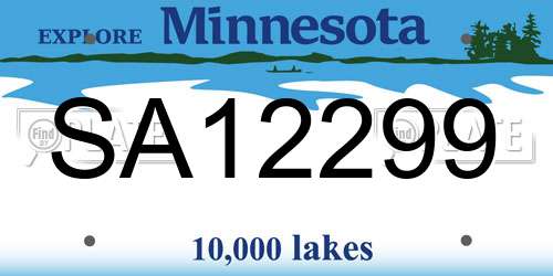 SA12299 Minnesota License Plate