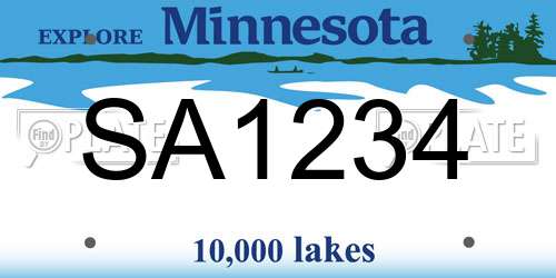 SA1234 Minnesota License Plate