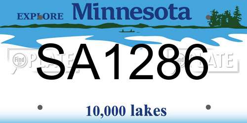 SA1286 Minnesota License Plate