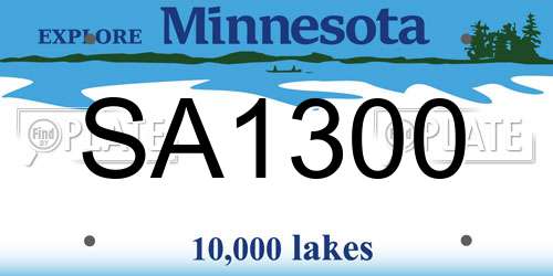 SA1300 Minnesota License Plate