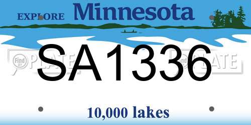 SA1336 Minnesota License Plate