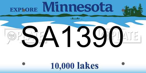SA1390 Minnesota License Plate