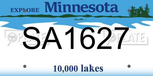 SA1627 Minnesota License Plate
