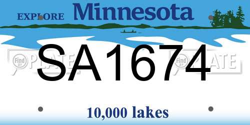 SA1674 Minnesota License Plate