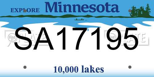 SA17195 Minnesota License Plate