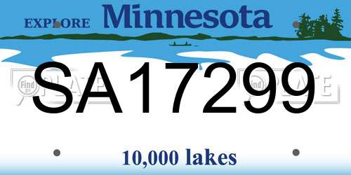 SA17299 Minnesota License Plate