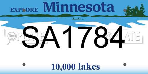 SA1784 Minnesota License Plate