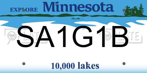 SA1G1B Minnesota License Plate